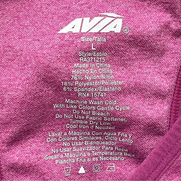 AVIA Racerback Raspberry Sports Bra Size Large - Picture 3 of 3